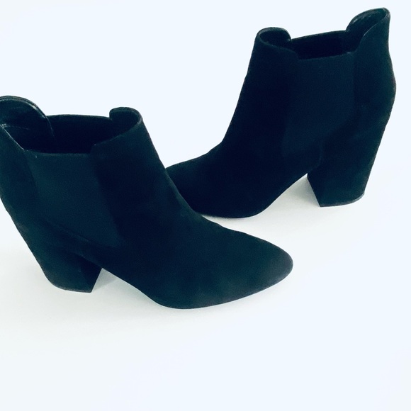 Cole Haan - Black Suede Boots with 3 Inch Block Heel - Great Condition - Picture 10 of 15